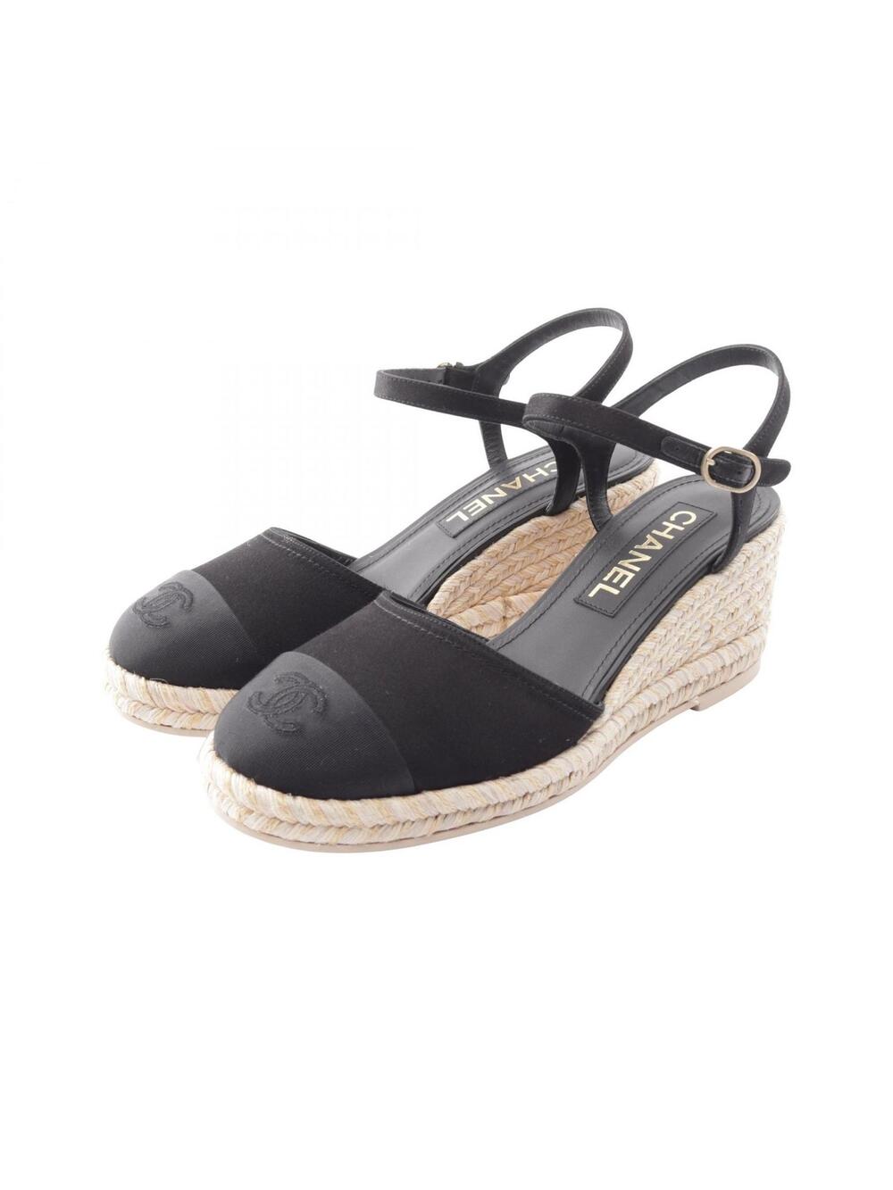 Chanel Coco Mark Wedge Sole Sandals #365375C87B